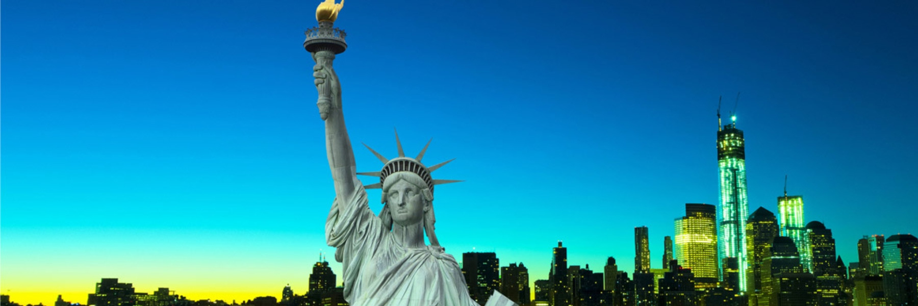 New York statue of liberty light dawn