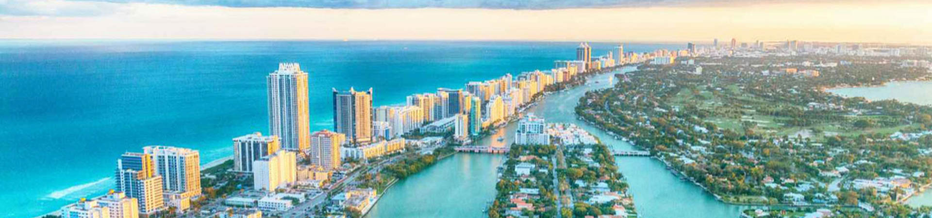 Miami coast line day aerial