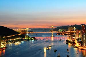 ports hong kong night view